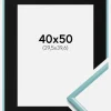Ramme New Lifestyle Turkis 40x50 cm - Passepartout Sort 12x16 inches
