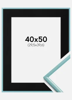 Ramme New Lifestyle Turkis 40x50 cm - Passepartout Sort 12x16 inches