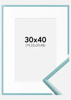 Ramme New Lifestyle Turkis 30x40 cm - Passepartout Hvid 8x12 inches