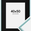Ramme New Lifestyle Turkis 40x50 cm - Passepartout Sort 27,5x37 cm