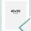 Ramme New Lifestyle Turkis 40x50 cm - Passepartout Hvid 30x40 cm