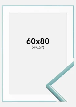 Ramme New Lifestyle Turkis 60x80 cm - Passepartout Hvid 50x70 cm