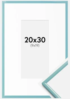 Ramme New Lifestyle Turkis 20x30 cm - Passepartout Hvid 10x20 cm