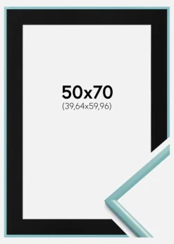 Ramme New Lifestyle Turkis 50x70 cm - Passepartout Sort 16x24 inches