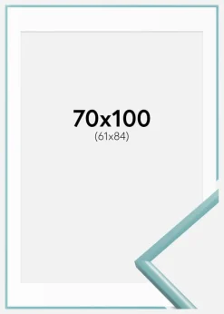 Ramme New Lifestyle Turkis 70x100 cm - Passepartout Hvid 62x85 cm