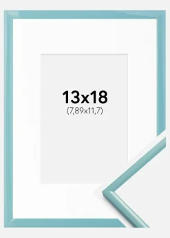 Ramme New Lifestyle Turkis 13x18 cm - Passepartout Hvid 3,5x5 inches