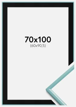 Ramme New Lifestyle Turkis 70x100 cm - Passepartout Sort 61x91,5 cm
