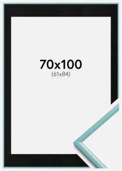 Ramme New Lifestyle Turkis 70x100 cm - Passepartout Sort 62x85 cm