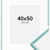 Ramme New Lifestyle Turkis 40x50 cm - Passepartout Hvid 27x35 cm