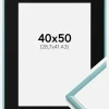 Ramme New Lifestyle Turkis 40x50 cm - Passepartout Sort 29,7x42 cm (A3)