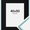 Ramme New Lifestyle Turkis 40x50 cm - Passepartout Sort 27x35 cm