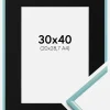 Ramme New Lifestyle Turkis 30x40 cm - Passepartout Sort 21x29,7 cm (A4)