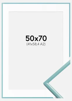 Ramme New Lifestyle Turkis 50x70 cm - Passepartout Hvid 42x59,4 cm (A2)