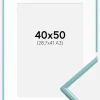 Ramme New Lifestyle Turkis 40x50 cm - Passepartout Hvid 29,7x42 cm (A3)