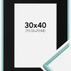 Ramme New Lifestyle Turkis 30x40 cm - Passepartout Sort 8x12 inches