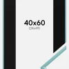 Ramme New Lifestyle Turkis 40x60 cm - Passepartout Sort 25x50 cm