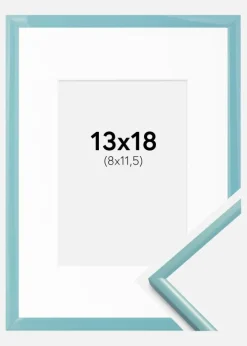Ramme New Lifestyle Turkis 13x18 cm - Passepartout Hvid 9x12 cm