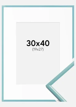 Ramme New Lifestyle Turkis 30x40 cm - Passepartout Hvid 20x28 cm