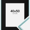 Ramme New Lifestyle Turkis 40x50 cm - Passepartout Sort 28x35 cm