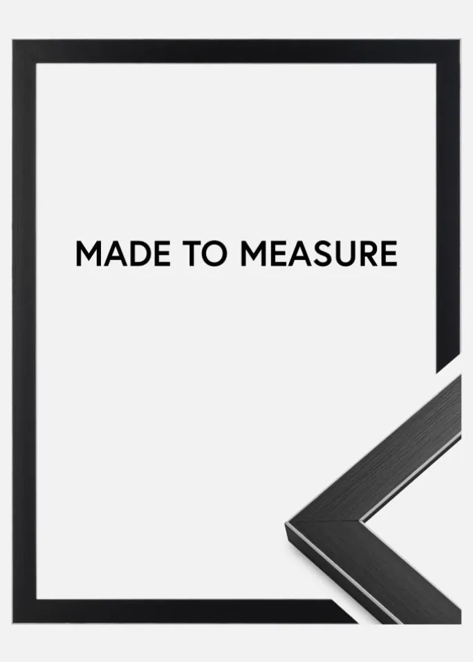 Ramme New York Sort - Valgfri Størrelse (Plexiglas)