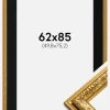 Ramme Nostalgia Guld 62x85 cm - Passepartout Sort 20x30 inches