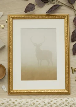 Ramme Nostalgia Guld 40x100 cm - Passepartout Hvid 30x90 cm