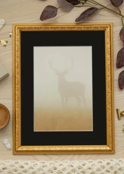 Ramme Nostalgia Guld 40x100 cm - Passepartout Sort 30x91 cm