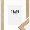 Ramme Oak Wood 13x18 cm - Passepartout Hvid 9x13 cm