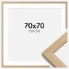 Ramme Oak Wood 70x70 cm - Passepartout Hvid 60x60 cm