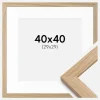 Ramme Oak Wood 40x40 cm - Passepartout Hvid 30x30 cm