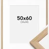 Ramme Oak Wood 50x60 cm - Passepartout Hvid 35x45 cm