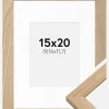 Ramme Oak Wood 15x20 cm - Passepartout Hvid 4x5 inches