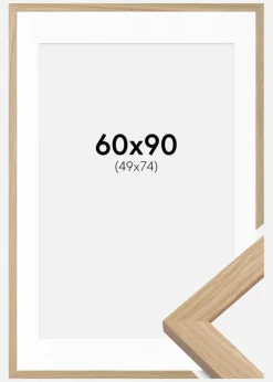 Ramme Oak Wood 60x90 cm - Passepartout Hvid 50x75 cm