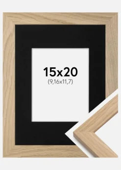 Ramme Oak Wood 15x20 cm - Passepartout Sort 4x5 inches