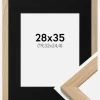 Ramme Oak Wood 28x35 cm - Passepartout Sort 8x10 inches