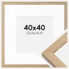 Ramme Oak Wood 40x40 cm - Passepartout Hvid 10x10 inches