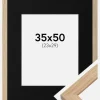 Ramme Oak Wood 35x50 cm - Passepartout Sort 24x30 cm
