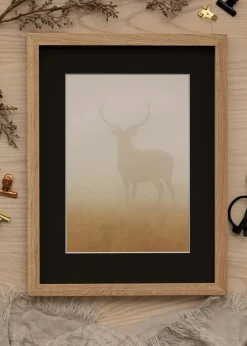 Ramme Oak Wood 35x50 cm - Passepartout Sort 24x30 cm