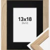 Ramme Oak Wood 13x18 cm - Passepartout Sort 9x13 cm