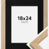 Ramme Oak Wood 18x24 cm - Passepartout Sort 13x18 cm