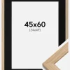 Ramme Oak Wood 45x60 cm - Passepartout Sort 35x50 cm