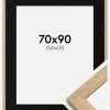 Ramme Oak Wood 70x90 cm - Passepartout Sort 55x70 cm