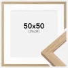 Ramme Oak Wood 50x50 cm - Passepartout Hvid 40x40 cm