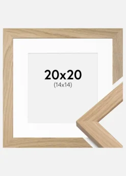 Ramme Oak Wood 20x20 cm - Passepartout Hvid 15x15 cm