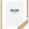 Ramme Oak Wood 35x50 cm - Passepartout Hvid 25x35 cm