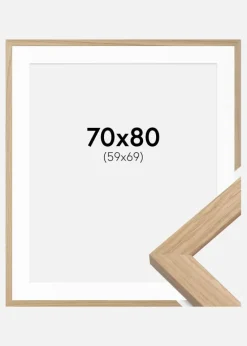 Ramme Oak Wood 70x80 cm - Passepartout Hvid 60x70 cm