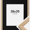 Ramme Oak Wood 28x35 cm - Passepartout Sort 20x25 cm