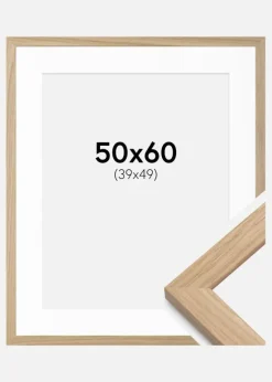 Ramme Oak Wood 50x60 cm - Passepartout Hvid 40x50 cm