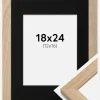 Ramme Oak Wood 18x24 cm - Passepartout Sort 13x17 cm