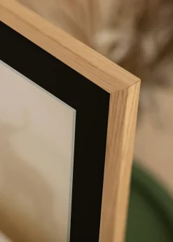 Ramme Oak Wood 18x24 cm - Passepartout Sort 13x17 cm